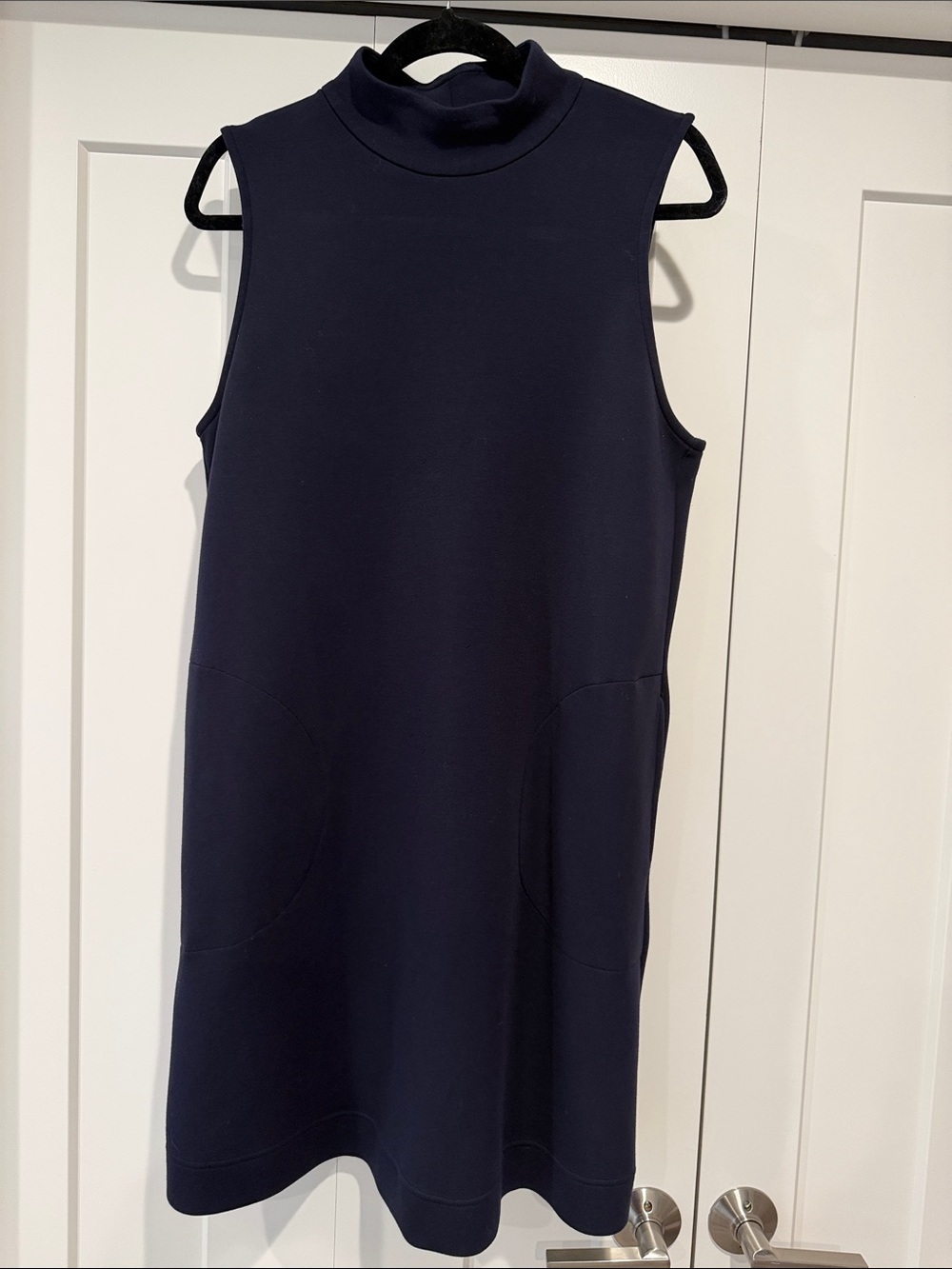 SPANX Dark Navy Mock Neck Sleeveless Shift Dress
